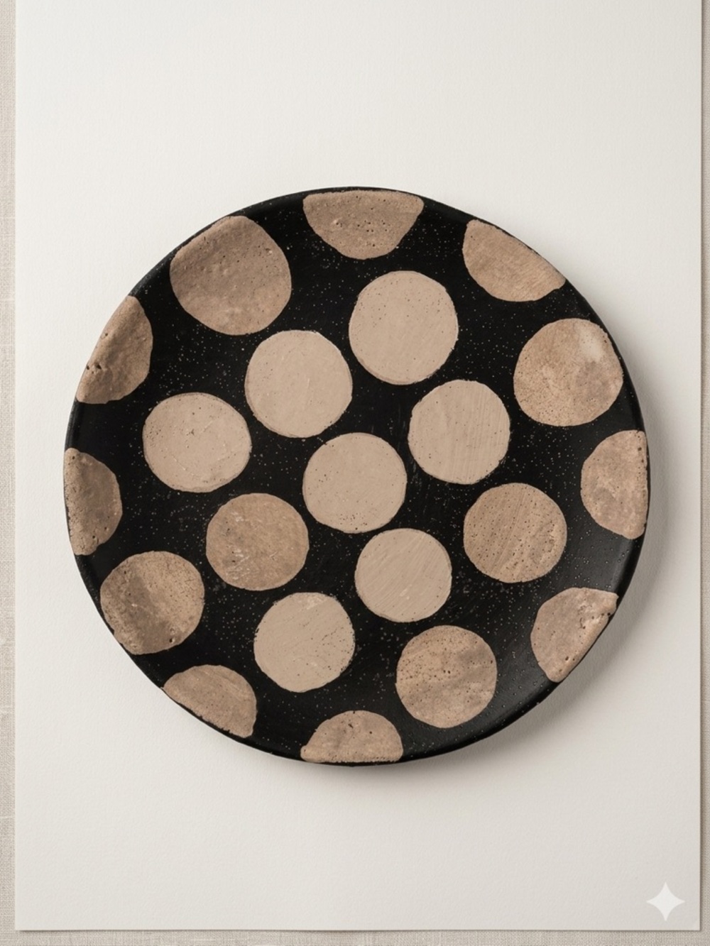 Mud Pie Earthy Terracotta & Brown Spotted Stoneware Plate - Rustic Modern Decor